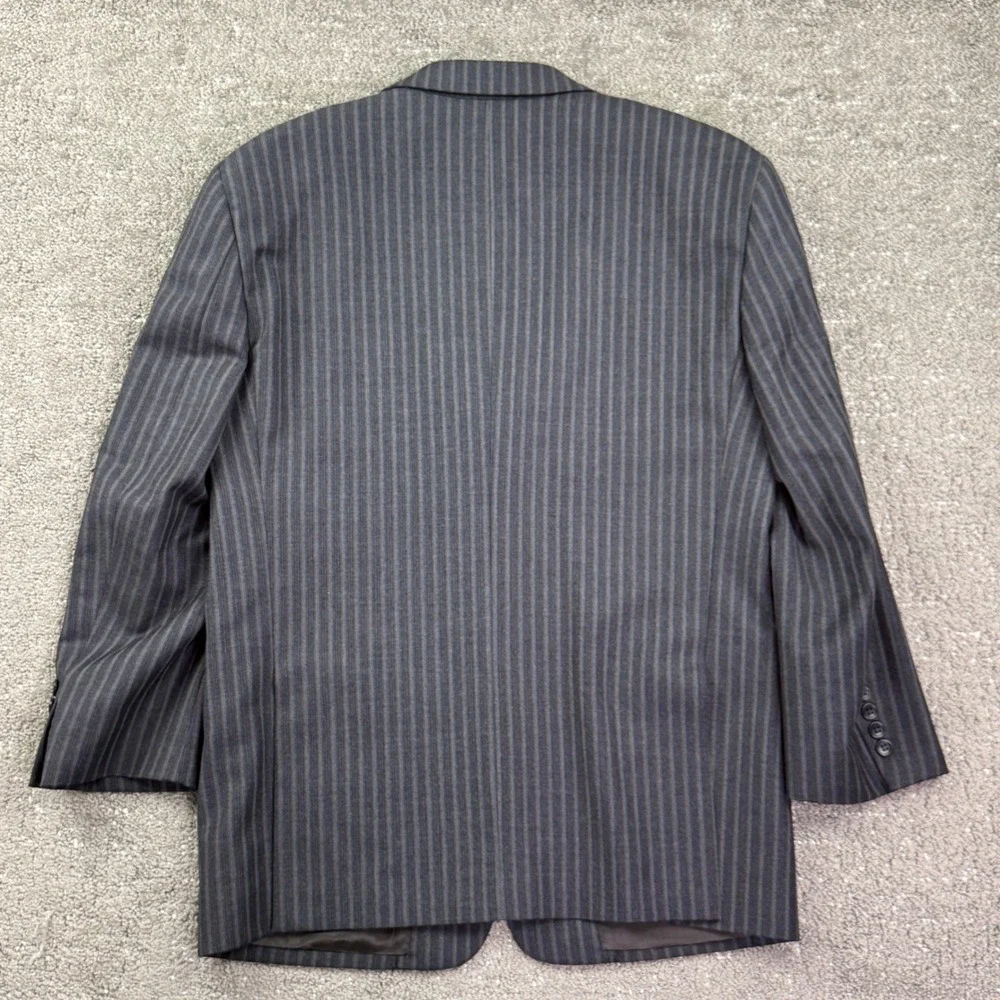 Naldini Blazer Mens 42R Grey Pinstripe Super 150s Wool 3 Button Suit Jacket Luxe